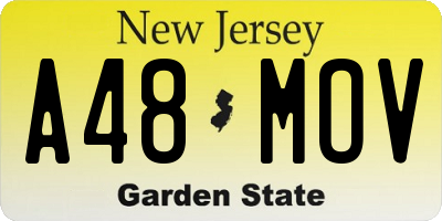 NJ license plate A48MOV