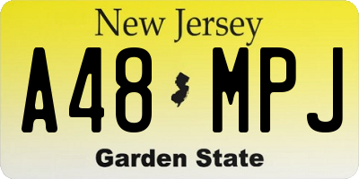 NJ license plate A48MPJ