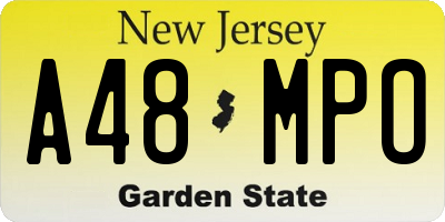 NJ license plate A48MPO