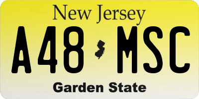 NJ license plate A48MSC