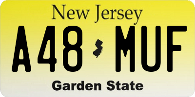 NJ license plate A48MUF