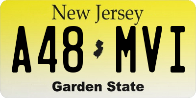 NJ license plate A48MVI
