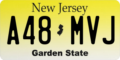 NJ license plate A48MVJ