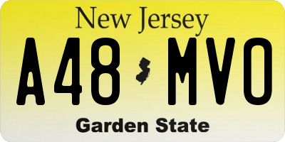 NJ license plate A48MVO