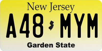 NJ license plate A48MYM