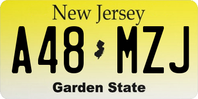 NJ license plate A48MZJ