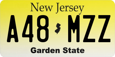 NJ license plate A48MZZ