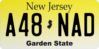 NJ license plate A48NAD