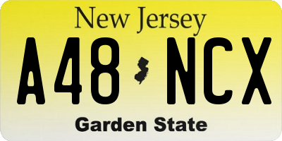 NJ license plate A48NCX