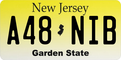 NJ license plate A48NIB