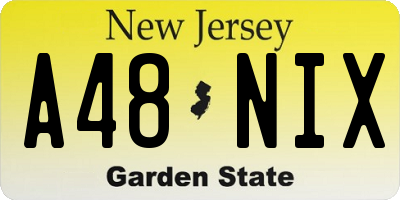 NJ license plate A48NIX