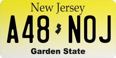 NJ license plate A48NOJ