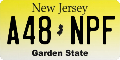 NJ license plate A48NPF
