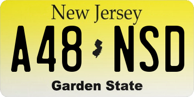 NJ license plate A48NSD