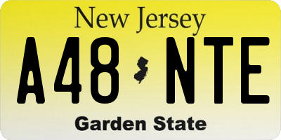 NJ license plate A48NTE