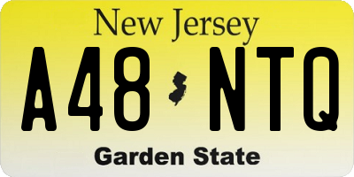 NJ license plate A48NTQ
