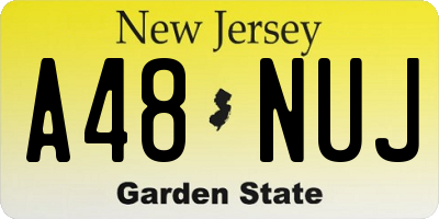 NJ license plate A48NUJ