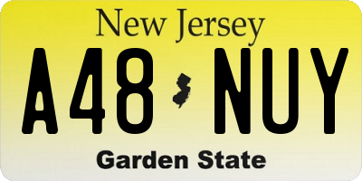 NJ license plate A48NUY