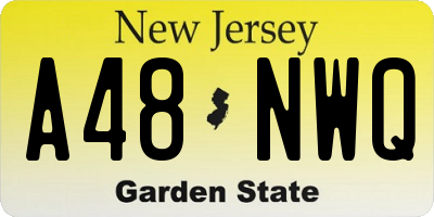 NJ license plate A48NWQ