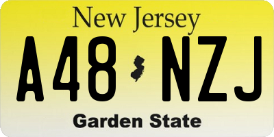NJ license plate A48NZJ