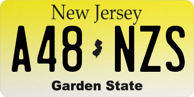 NJ license plate A48NZS