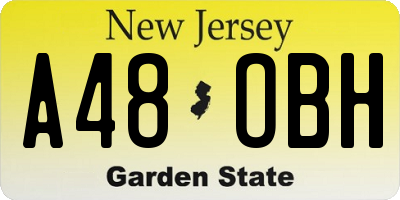 NJ license plate A48OBH