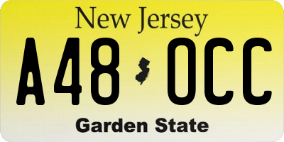 NJ license plate A48OCC