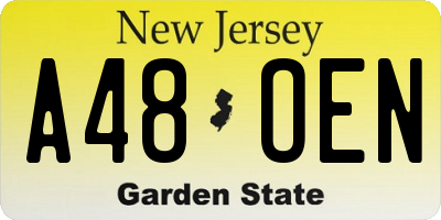 NJ license plate A48OEN