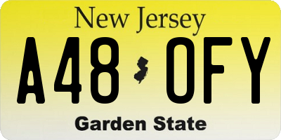 NJ license plate A48OFY