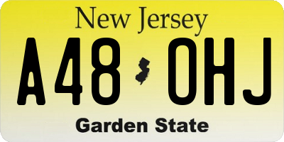 NJ license plate A48OHJ