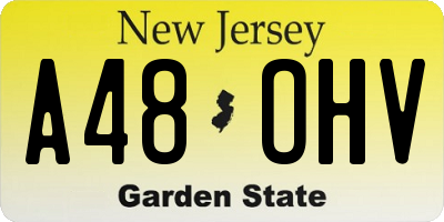 NJ license plate A48OHV