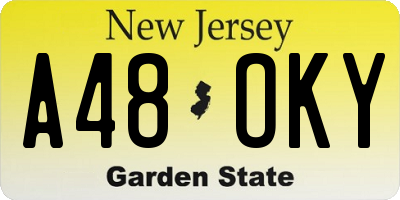NJ license plate A48OKY