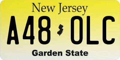 NJ license plate A48OLC