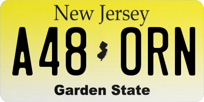 NJ license plate A48ORN