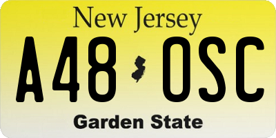 NJ license plate A48OSC