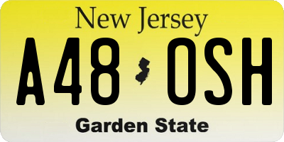 NJ license plate A48OSH