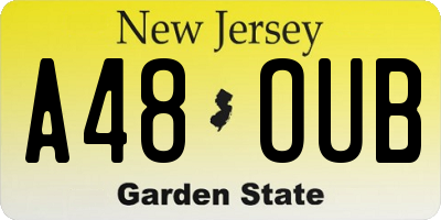 NJ license plate A48OUB