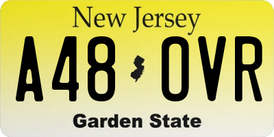 NJ license plate A48OVR