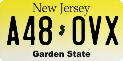 NJ license plate A48OVX