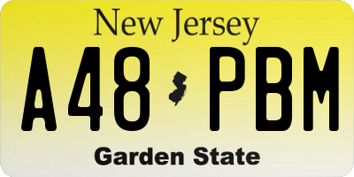 NJ license plate A48PBM