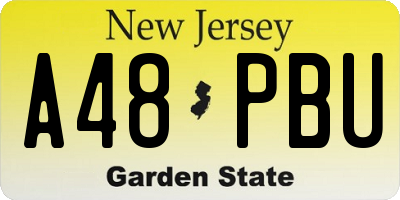 NJ license plate A48PBU