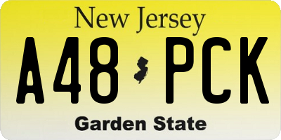 NJ license plate A48PCK