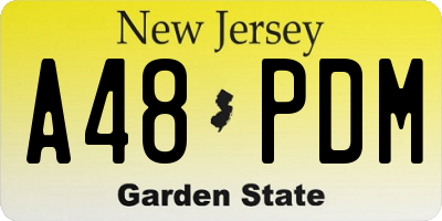 NJ license plate A48PDM