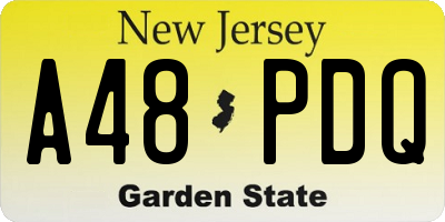 NJ license plate A48PDQ