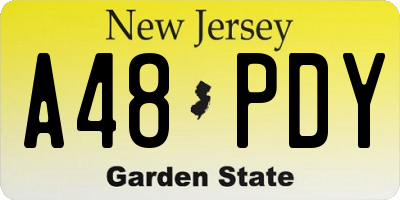 NJ license plate A48PDY
