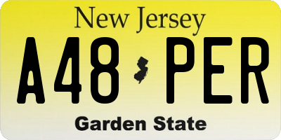 NJ license plate A48PER