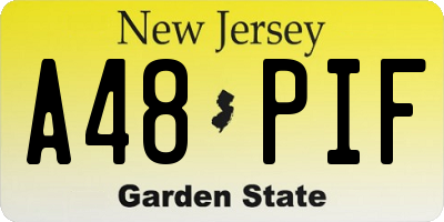 NJ license plate A48PIF