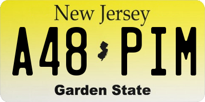 NJ license plate A48PIM