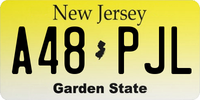 NJ license plate A48PJL
