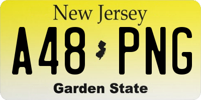 NJ license plate A48PNG